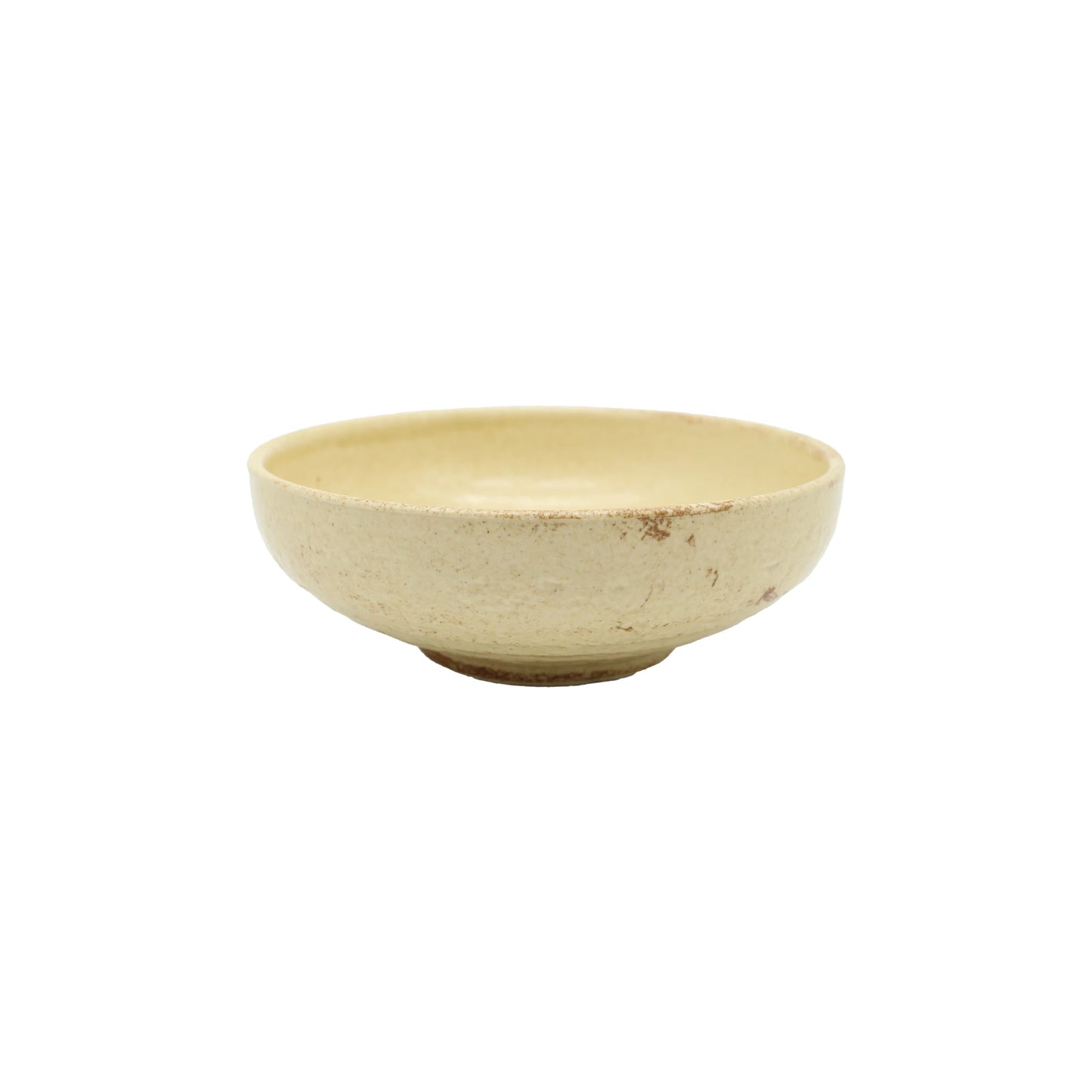 
                  
                    The Shallow Earthenware Bowl is beige, round, and ceramic with a slightly textured surface, inspired by Japanese earthenware, shown on a white background.
                  
                
