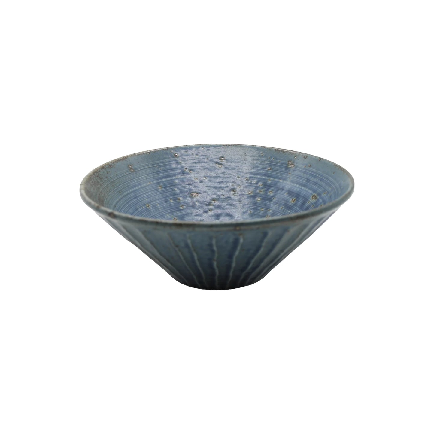 The Udon Bowl - Rustic Blue features a wide rim, blue glazed finish, and subtle textured patterns for a rustic look, shown against a plain white background.