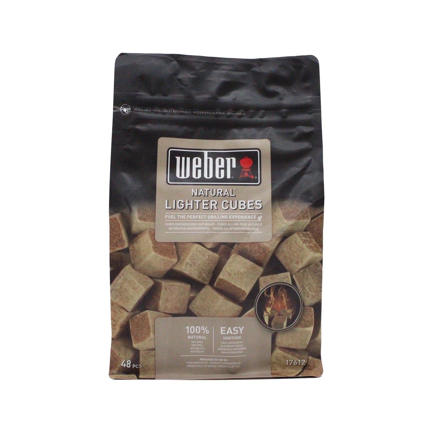 Weber Natural Lighter Cubes 48pcs offer easy-to-light, all-natural fire starters—perfect for grilling or lighting fires. Each pack contains 48 cubes, ideal for any barbecue or occasion.