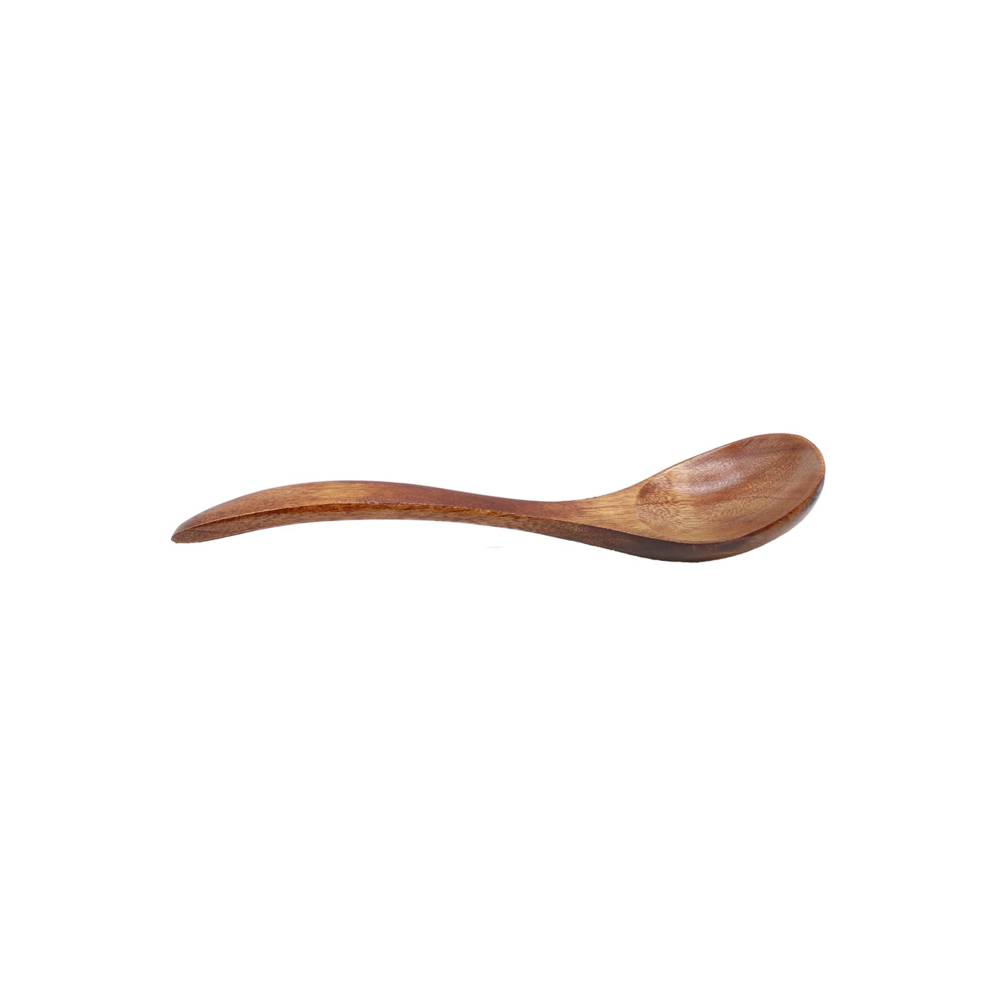 
                  
                    The Japanese Wooden Soup Spoon features a curved design and smooth finish, elegantly photographed on a white background.
                  
                